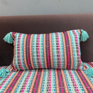 luxury-damask-jacquard-cushion-cover close-up-of-woven-geometric-pillow-texture