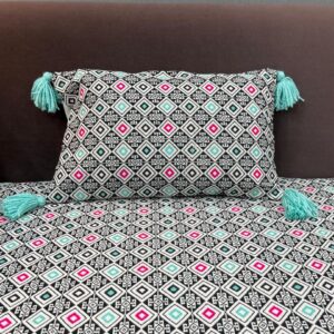 close-up-of-woven-geometric-pillow-texture close-up-of-woven-geometric-pillow-texture